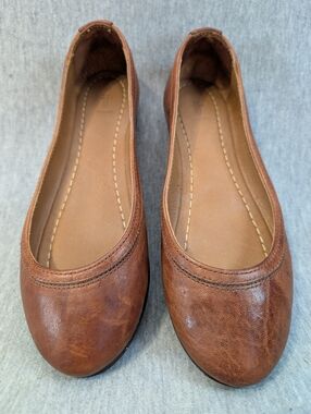 Frye Carson Ballet Leather Flats 7M Brown